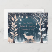 Carte Postale Faire-part Vacances Enchantées & Noël Mariage Enregistrer le  (Devant / Derrière)