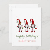 Carte Postale Faire-part Vacances Nous Avons Déménagé, Gnomes Rouges (Devant / Derrière)