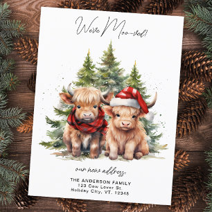 Carte Postale Faire-part Vache des Highlands Accueillante Nouvelle Adresse