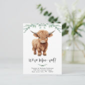 Carte Postale Faire-part Vache des Highlands Nous avons déménagé Boho Nouve (Debout devant)