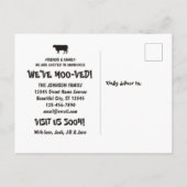 Carte Postale Faire-part Vache drôle déménageant Nouvelle adresse Nous avon (Dos)