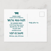 Carte Postale Faire-part Vache drôle qui déménage Nouvelle adresse Nous avo (Dos)