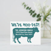 Carte Postale Faire-part Vache drôle qui déménage Nouvelle adresse Nous avo (Debout devant)