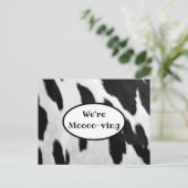 Carte Postale Faire-part Vache noire et blanche Cacher l'apparence Faire-pa (Debout devant)