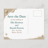 Carte Postale Faire-part Vagues de Plage Sable aux Pieds Baisers Salés Mme  (Dos)