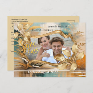 Carte Postale Faire-part Vagues et paysages artistiques orientaux d'Asie