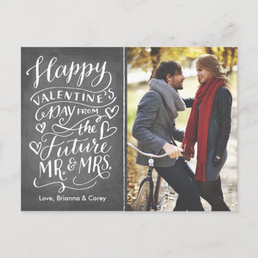 Carte Postale Faire-part Valentine Futur M. et Mme Photo Enregistrer la dat (Devant)