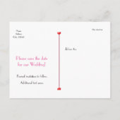 Carte Postale Faire-part Valentine Mariage Enregistrer Date Photo Love Cart (Dos)