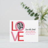 Carte Postale Faire-part Valentine Mariage Enregistrer Date Photo Love Cart (Debout devant)