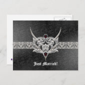 Carte Postale Faire-part Vampire Goth Faux Mariage bijoux en cuir (Devant / Derrière)