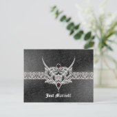 Carte Postale Faire-part Vampire Goth Faux Mariage bijoux en cuir (Debout devant)