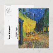 Carte Postale Faire-part Van Gogh | Changement d'adresse de la terrasse du  (Devant / Derrière)
