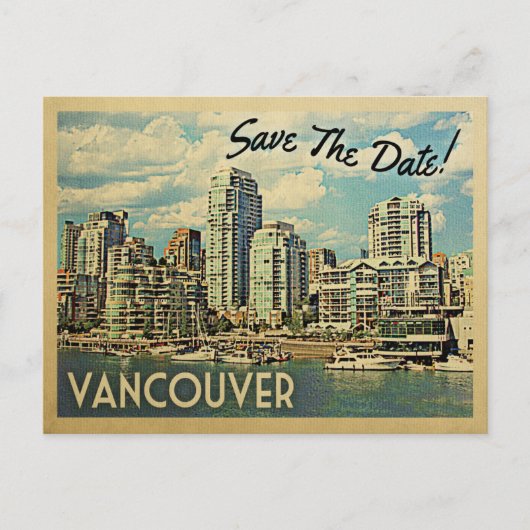 Carte Postale Faire-part Vancouver Save The Date Canada (Devant)