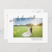 Carte Postale Faire-part Vaut La Peine Le Mariage Reporté L'Attente Finalem (Devant / Derrière)