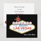 Carte Postale Faire-part vegas enregistrer l'annonce de la date (Devant / Derrière)