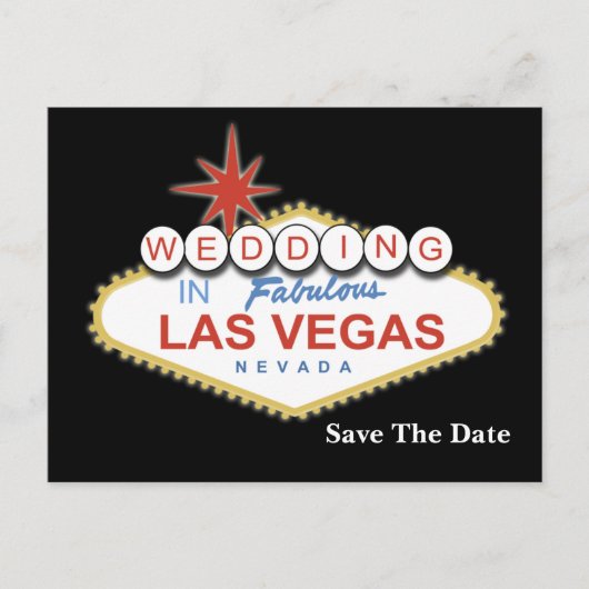 Carte Postale Faire-part vegas enregistrer l'annonce de la date (Devant)