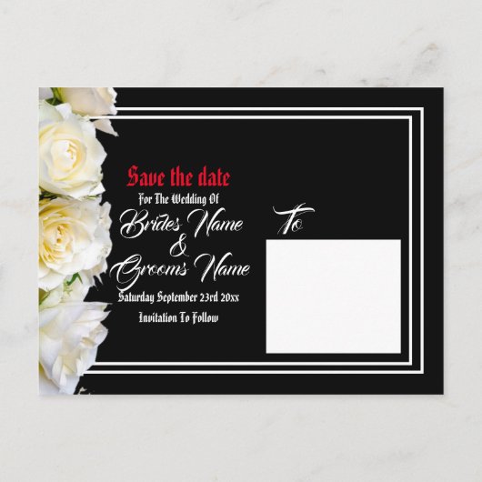 Carte Postale Faire-part Vélo gothique ou mariage noir rock enregistrer la  (Dos)