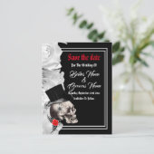 Carte Postale Faire-part Vélo gothique ou mariage noir rock enregistrer la  (Debout devant)