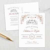 Vélo Vintage Blush et Taupe Enregistrer la date