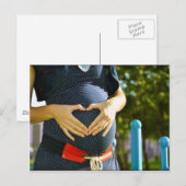 Carte Postale Faire-part Ventre de femme enceinte (Devant / Derrière)