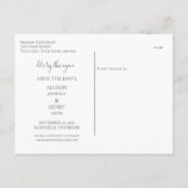 Carte Postale Faire-part Verdure Modifier la date de mariage Enregistrer la (Dos)