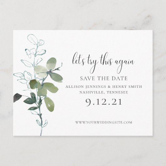 Carte Postale Faire-part Verdure Modifier la date de mariage Enregistrer la (Devant)