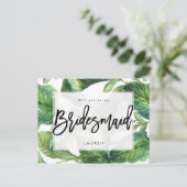 Carte Postale Faire-part verdure tropicale vous serez ma demoiselle (Debout devant)