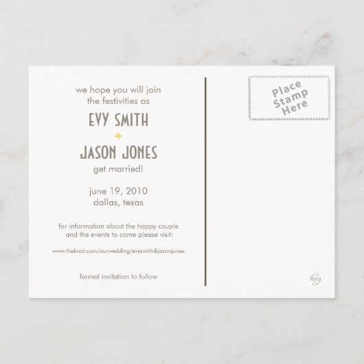 Carte Postale Faire-part Vérificateurs + Points- Enregistrer la date person (Dos)