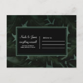 Carte Postale Faire-part Vert & Noir Chic Feuilles Tropicales Enregistrez l (Dos)