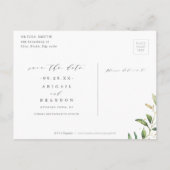 Carte Postale Faire-part Vert Or Géométrique Rustique Enregistrer La Date (Dos)