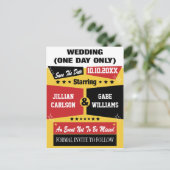 Carte Postale Faire-part Vidéo Poster Mariage Enregistrer La Date (Debout devant)