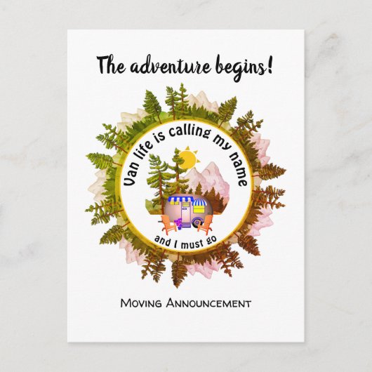 Carte Postale Faire-part VIE VAN personnalisée APPELANT MON NOM Annonce de  (Devant)