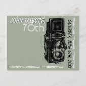 Carte Postale Faire-part Vieux appareil photo 70e anniversaire fête Enregis (Devant)