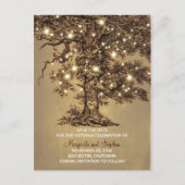 Carte Postale Faire-part vieux chêne rustique lumières enregistrer la date  (Devant)