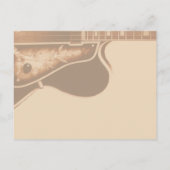 Carte Postale Faire-part vieux Mariage campagnard Guitar Western enregistre (Dos)
