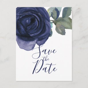 Carte Postale Faire-part Vif Indigo Violet Bleu Épuré Date