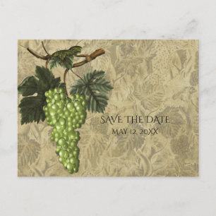 Carte Postale Faire-part Vignoble de raisins verts Mariage Evénement Étape