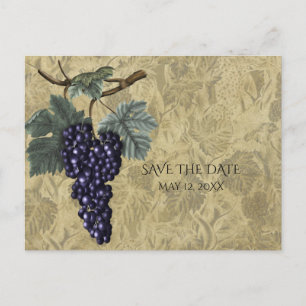 Carte Postale Faire-part Vignoble de raisins violets Evénement de mariage S