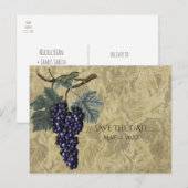 Carte Postale Faire-part Vignoble de raisins violets Mariage Evénement À Sa (Devant / Derrière)