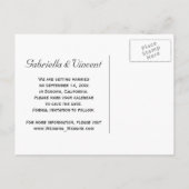 Carte Postale Faire-part Vignoble et Rose clôture mariage Enregistrer la da (Dos)