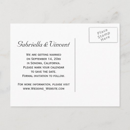 Carte Postale Faire-part Vignoble et Rose clôture mariage Enregistrer la da (Dos)