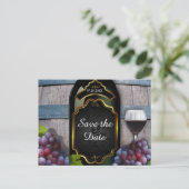 Carte Postale Faire-part Vignoble rustique Mariage Enregistrer la date (Debout devant)