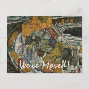 Carte Postale Faire-part Ville de l'île par Egon Schiele, Changement d'adre