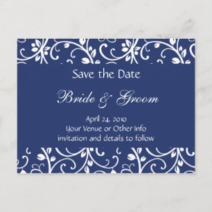 Carte Postale Faire-part Vin floral personnalisé Enregistrer la date