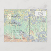 Carte Postale Faire-part Vincent van Gogh,Iris (Dos)