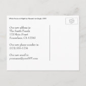 Carte Postale Faire-part Vincent van Gogh - La Maison blanche la nuit (Dos)