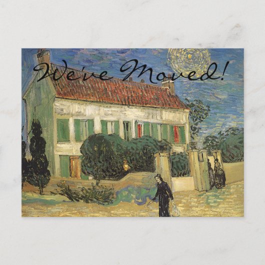 Carte Postale Faire-part Vincent van Gogh - La Maison blanche la nuit (Devant)