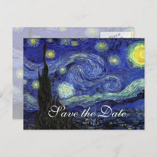 Carte Postale Faire-part Vincent van Gogh, Starry Night (Devant / Derrière)