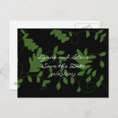 Carte Postale Faire-part Vins verts sur noir Enregistrer la date (Devant / Derrière)