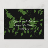 Carte Postale Faire-part Vins verts sur noir Enregistrer la date (Devant)